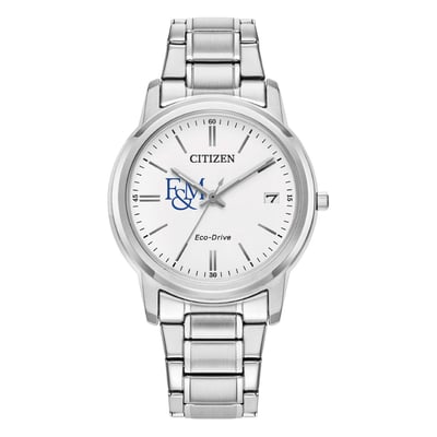 Franklin & Marshall Diplomats Citizen Watch Women's Eco-Drive White Dial Stainless Steel Watch - Silver