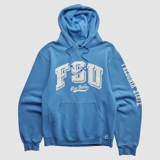 Fredonia State Blue Devils Russell 2010s Hooded Pullover Sweatshirt - Blue - XS by Fanatics Real Vintage