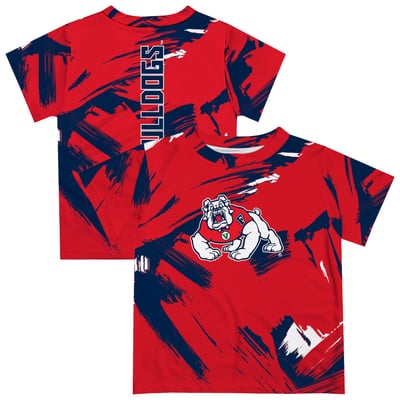  Fresno State Bulldogs Vive La Fete Newborn & Infant Paint Brush T-Shirt - Red