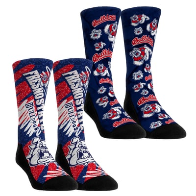 Fresno State Bulldogs Rock Em Unisex Two-Piece Team Blast Crew Socks Set