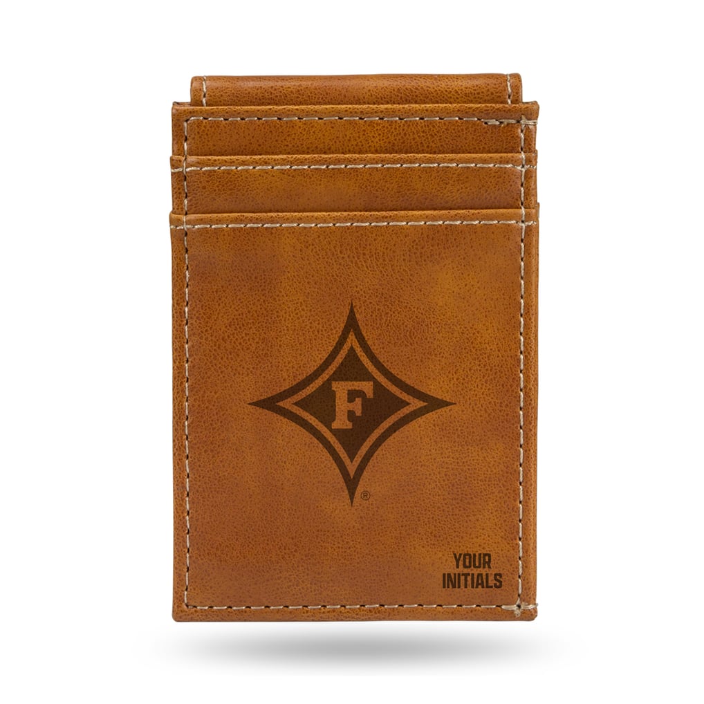 Furman Paladins Personalized Front Pocket Wallet - Brown