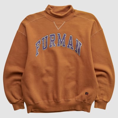Furman Paladins Russell 90s Pullover Sweatshirt - Clay - S by Fanatics Real Vintage