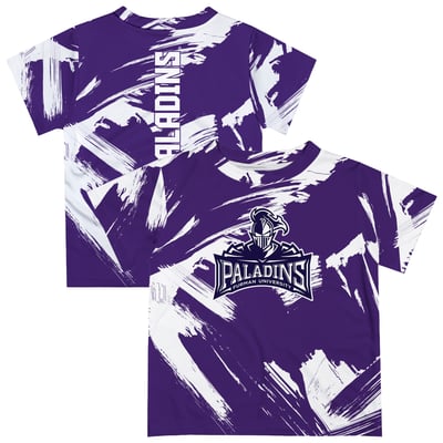  Furman Paladins Vive La Fete Newborn & Infant Paint Brush T-Shirt - Purple