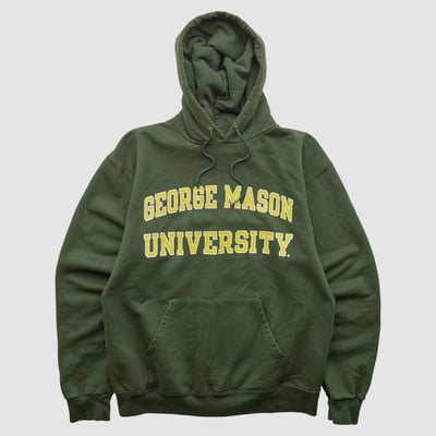 George Mason Patriots Champion 2000s Hooded Pullover Sweatshirt - Green - XS by Fanatics Real Vintage