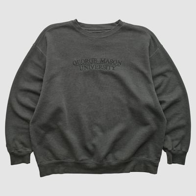George Mason Patriots Jansport 2000s Pullover Sweatshirt - Charcoal - L by Fanatics Real Vintage