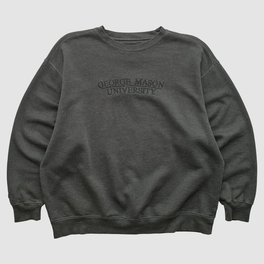 George Mason Patriots Jansport 2000s Pullover Sweatshirt - Charcoal - L by Fanatics Real Vintage