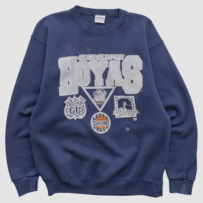 Georgetown Hoyas 20-20 90s Pullover Sweatshirt - Navy - L by Fanatics Real Vintage