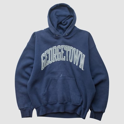 Georgetown Hoyas Jansport 90s Hooded Pullover Sweatshirt - Navy - XS by Fanatics Real Vintage