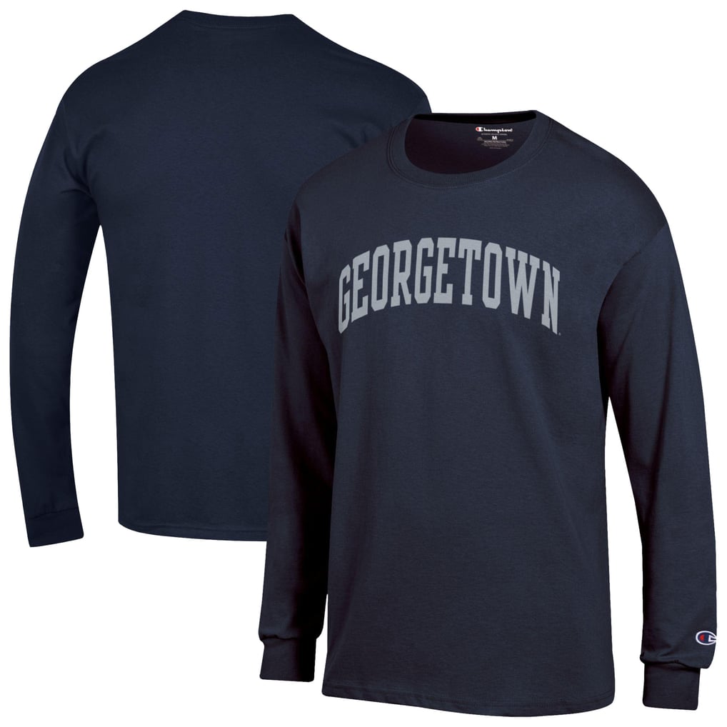  Georgetown Hoyas Champion Basic Arch Long Sleeve T-Shirt - Navy