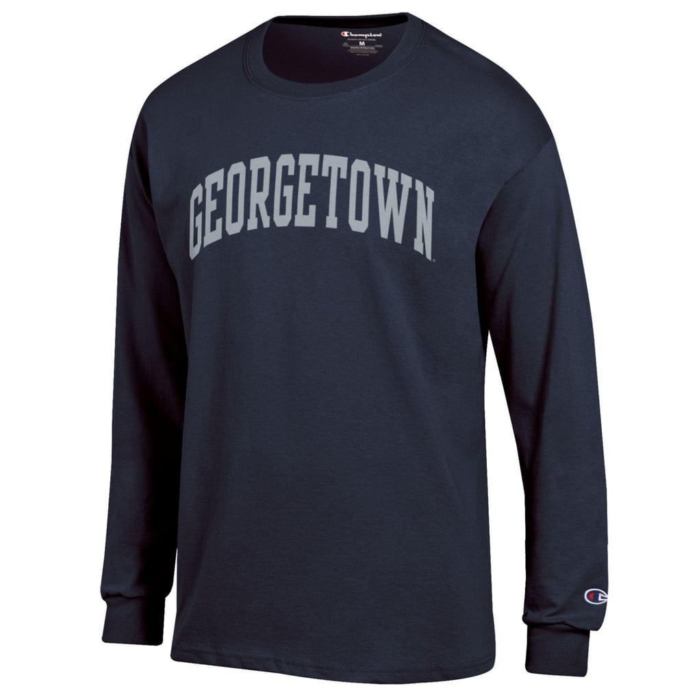  Georgetown Hoyas Champion Basic Arch Long Sleeve T-Shirt - Navy