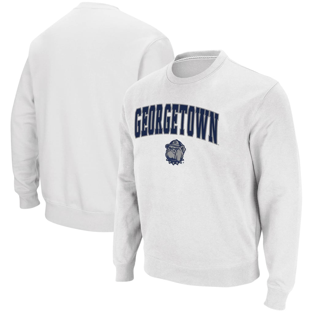 Georgetown Hoyas Colosseum Arch & Logo Tackle Twill Pullover Sweatshirt - White
