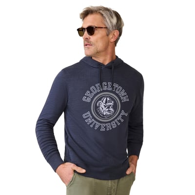Georgetown Hoyas FAHERTY Sunwashed Slub Hoodie - Navy