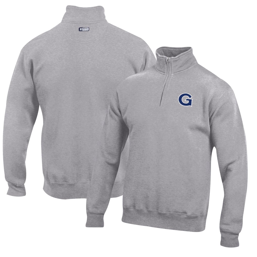 Georgetown Hoyas Big Cotton Quarter-Zip Pullover Sweatshirt - Gray