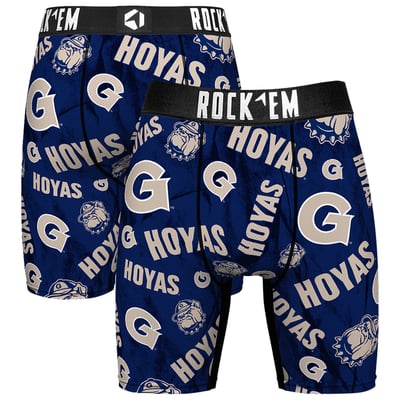  Georgetown Hoyas Rock Em All Over Logo Boxer Briefs - Navy