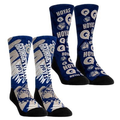 Georgetown Hoyas Rock Em Unisex Two-Piece Team Blast Crew Socks Set