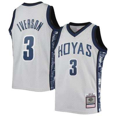 Youth Allen Iverson Georgetown Hoyas Mitchell & Ness 1995/96 Replica Swingman Jersey - Gray