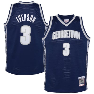 Allen Iverson Georgetown Hoyas Mitchell & Ness Youth 1995-96 Swingman Throwback Jersey - Navy
