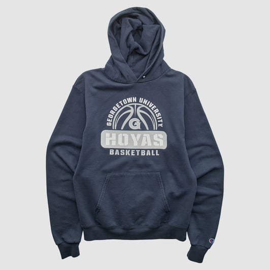 Georgetown University 2000s Hooded Pullover Sweatshirt - Navy - XXS by Fanatics Real Vintage