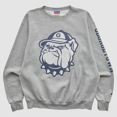Georgetown University Champion 2000s Pullover Sweatshirt - Gray - M by Fanatics Real Vintage