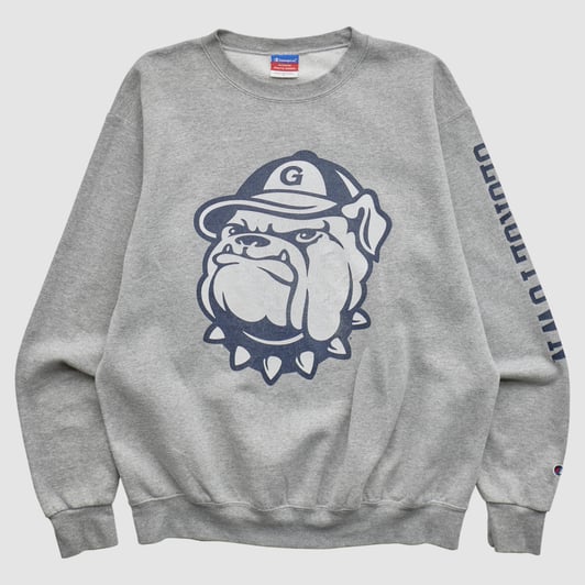 Georgetown University Champion 2000s Pullover Sweatshirt - Gray - M by Fanatics Real Vintage