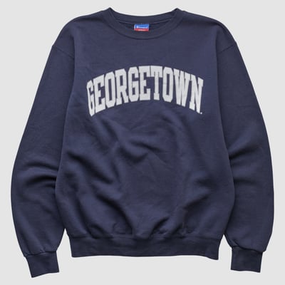 Georgetown University Champion 2000s Pullover Sweatshirt - Navy - S by Fanatics Real Vintage