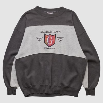 Georgetown University CRABLE SPORTSWEAR 90s Pullover Sweatshirt - Dark Heather Gray - L by Fanatics Real Vintage