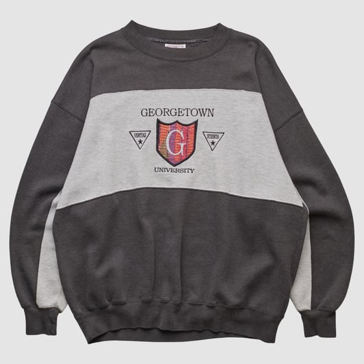 Georgetown University CRABLE SPORTSWEAR 90s Pullover Sweatshirt - Dark Heather Gray - L by Fanatics Real Vintage