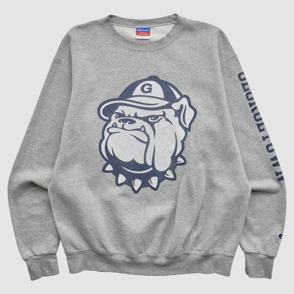 Georgetown University Champion 2000s Pullover Sweatshirt - Gray - M by Fanatics Real Vintage
