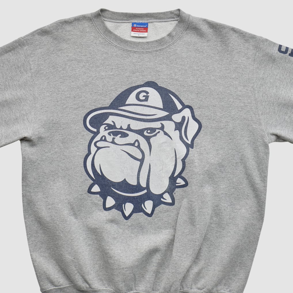 Georgetown University Champion 2000s Pullover Sweatshirt - Gray - M by Fanatics Real Vintage