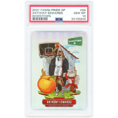 Anthony Edwards Georgia Bulldogs 2020 Panini Prizm Draft Picks Downtown #D-4 PSA Authenticated 10 Card