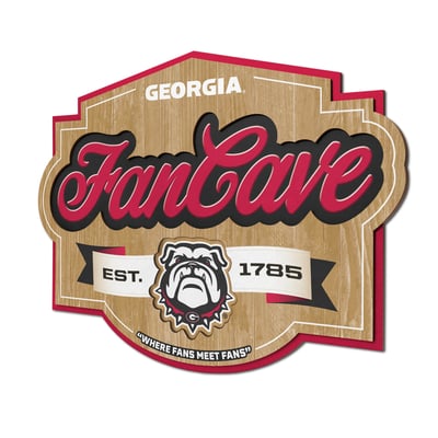 Georgia Bulldogs Fanpoint 12.5" x 17" Fan Cave Sign