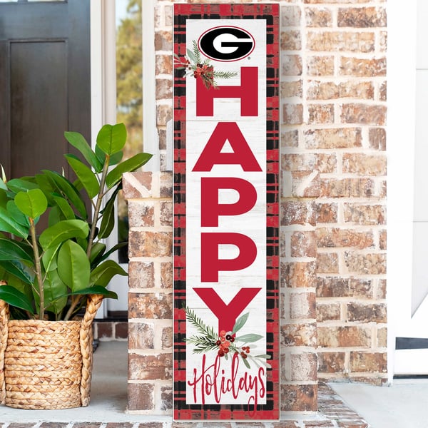 Georgia Bulldogs Happy Holidays Outdoor Leaner - Image 3