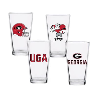 Georgia Bulldogs 16oz. Collector Pint Glass Four-Piece Set