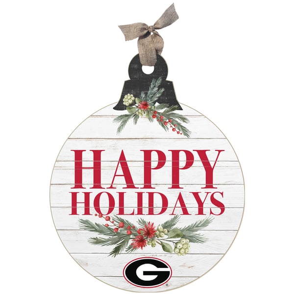 Georgia Bulldogs Happy Holidays Ornament Sign - Image 2
