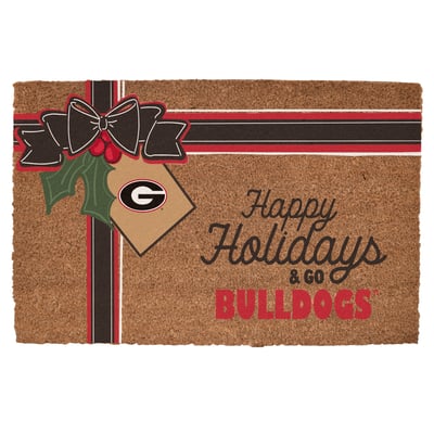 Georgia Bulldogs 20" x 30" Holiday Gift Wrap Coir Door Mat
