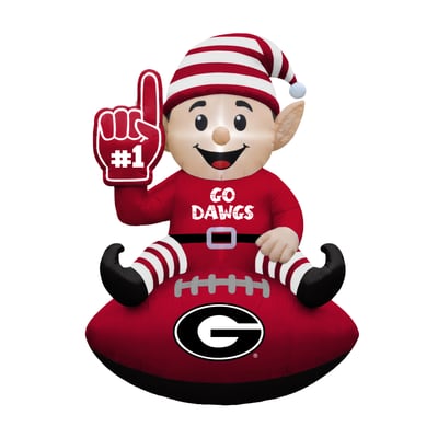 Georgia Bulldogs 4' Elf on a Football Outdoor Yard Inflatable