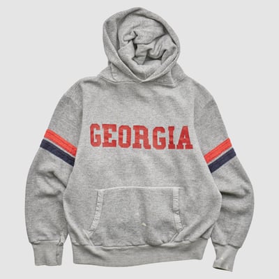 Georgia Bulldogs 80s Hooded Pullover Sweatshirt - Heather Gray - XXS by Fanatics Real Vintage
