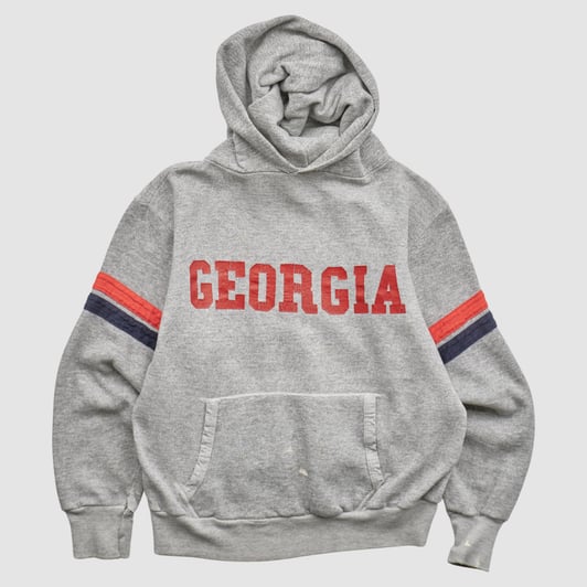 Georgia Bulldogs 80s Hooded Pullover Sweatshirt - Heather Gray - XXS by Fanatics Real Vintage