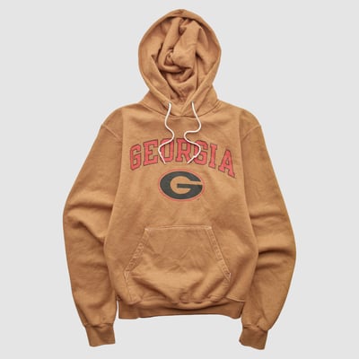 Georgia Bulldogs Champion 2000s Hooded Pullover Sweatshirt - Clay - XXS by Fanatics Real Vintage