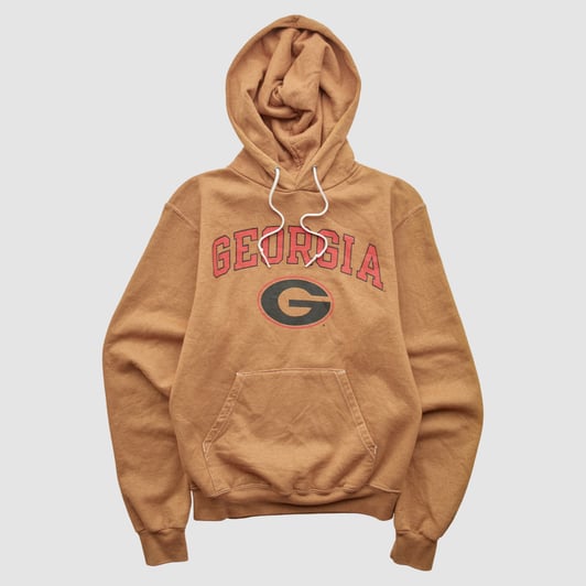 Georgia Bulldogs Champion 2000s Hooded Pullover Sweatshirt - Clay - XXS by Fanatics Real Vintage