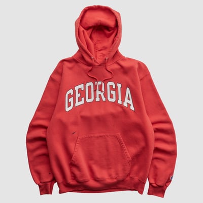 Georgia Bulldogs Champion 2000s Hooded Pullover Sweatshirt - Red - S by Fanatics Real Vintage