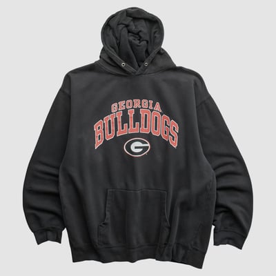 Georgia Bulldogs Old Varsity Brand 2000s Hooded Pullover Sweatshirt - Black - S by Fanatics Real Vintage