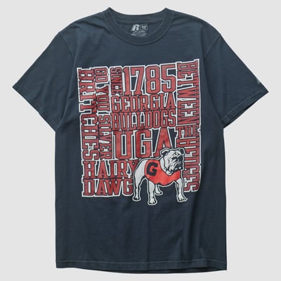 Georgia Bulldogs Russell 2010s T-shirt - Black - XS by Fanatics Real Vintage