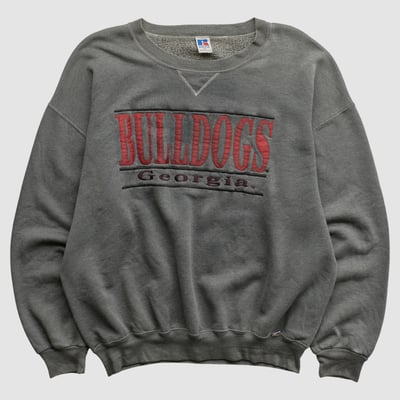 Georgia Bulldogs Russell 90s Pullover Sweatshirt - Dark Heather Gray - L by Fanatics Real Vintage