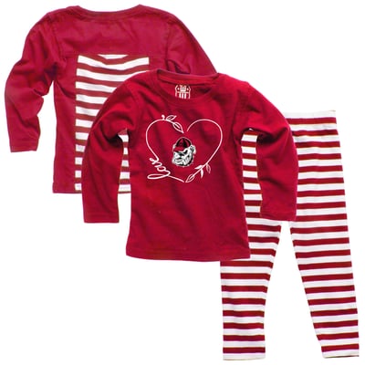 Georgia Bulldogs Wes & Willy Girls Infant Long Sleeve Top and Pant Set - Red
