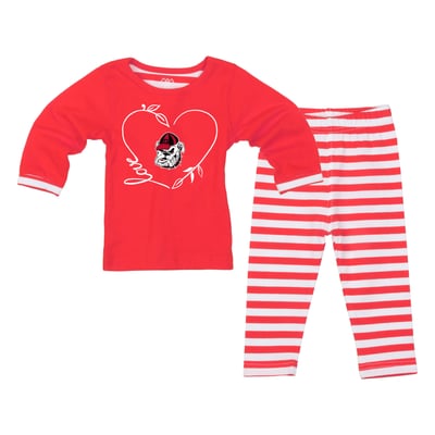  Georgia Bulldogs Wes & Willy Girls Toddler 2-Piece Long Sleeve Top and Pants Set - Red