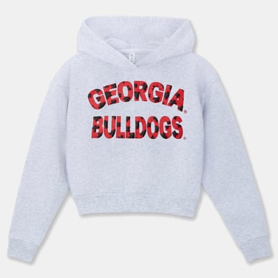 Georgia Bulldogs ZooZatz Girls Youth Cropped Hoodie - Heather Gray