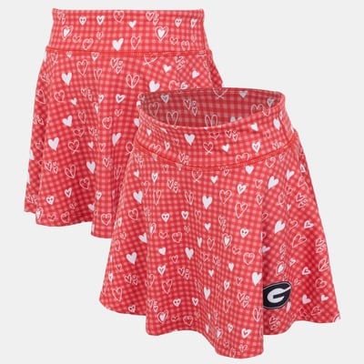 Georgia Bulldogs ZooZatz Girls Youth Heart Flowy Skort - Red