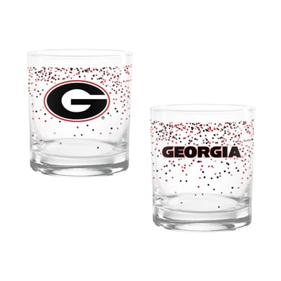 Indigo Falls Georgia Bulldogs Confetti Rocks Glass Set of 2
