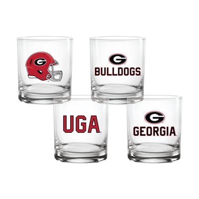  Georgia Bulldogs Indigo Falls Core 4-Pack Collectors 14oz. Rocks Glass Set